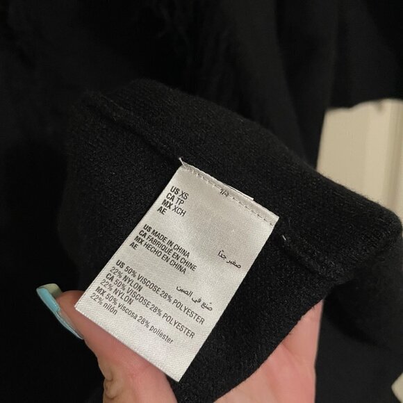 Cupros X INC International Concepts Women NWT Black Fringe Long Line Cardigan XS - Picture 7 of 9